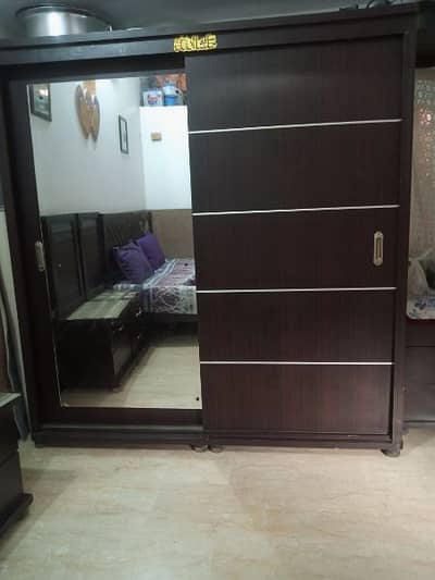 Premium Dark Brown Sliding Wardrobe for Sale – Excellent Condition
