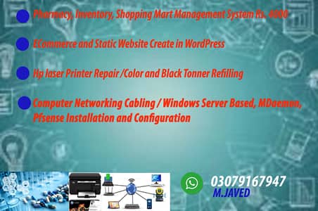 Software, Website, Printer Repairing and Computer Networking