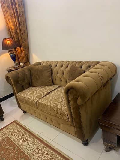 Chesterfield 5 seater and 4 Seater pure Sheesham sofa set