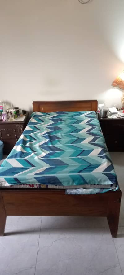 Two single pure shesham wood beds