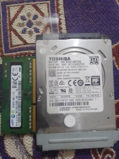 Toshiba laptope hard disk. 500gb with 4gb Ram
