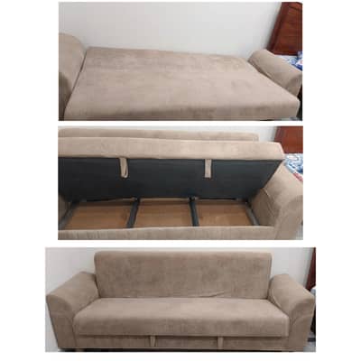 Premium Quality 3-Seater Sofa cum Bed with Storage