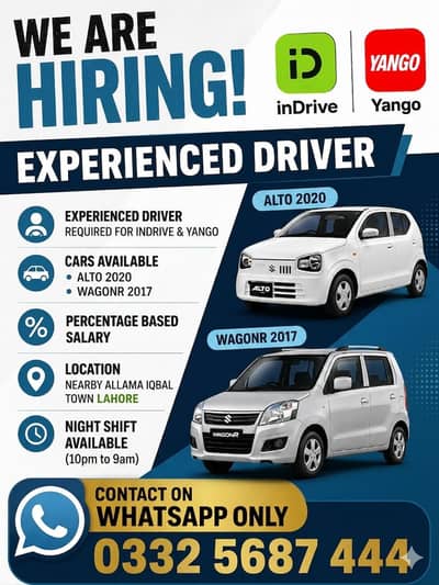 Driver job available. . . . . indrive yango