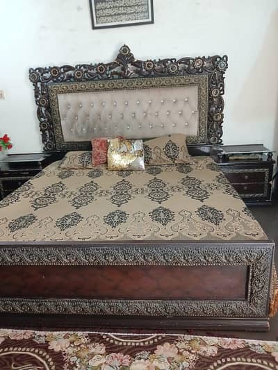 King-size bed with bed side tables
