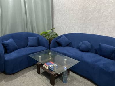 Modern Royal Blue Sofa Set – 10/10 Condition | New