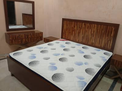 wooden bed set with matress