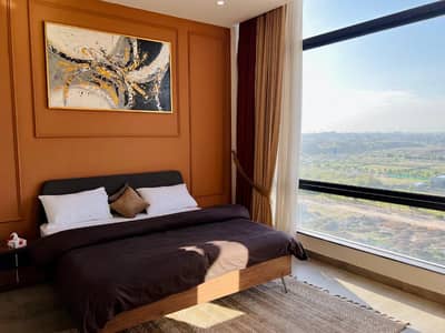 Per day and Weekly basis Two bedroom fully furnished luxury apartments available for rent Sky Park One in Gulberg Greens Islamabad.