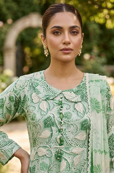 MINT GREEN DIGITAL PRINTED FROCK SUMMER ( Trust Mart Online