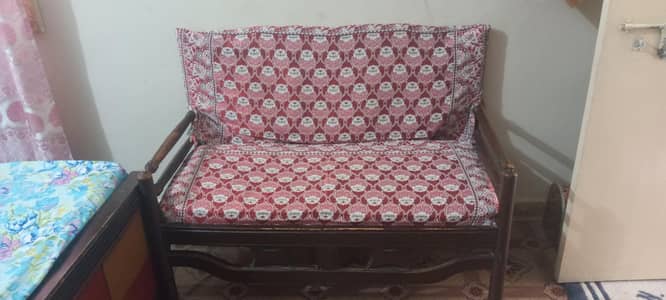4 SEATOR WOOD SOFA