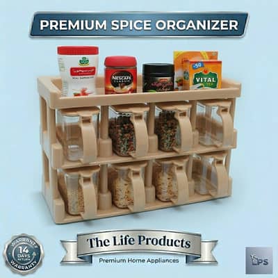 Spice Rack Organizer for Kitchen with Jars – Masala Box Storage Organi