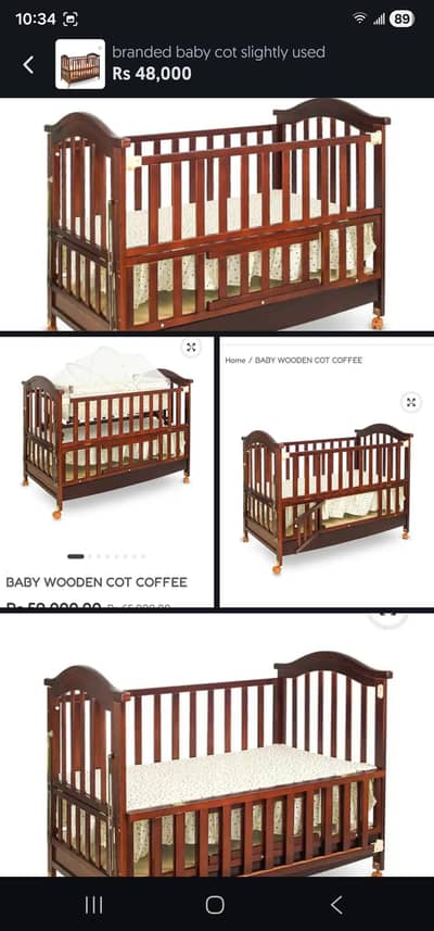 branded baby cot available for sale