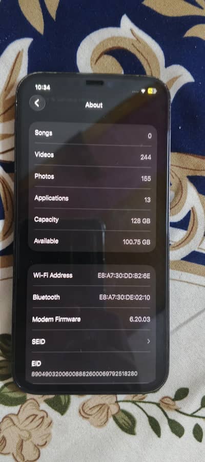iphone 12 pro non pta 128 gb battery health 100 all ok condition 10/10