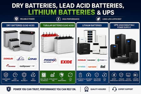 Dry, Lead Acid, Lithium and Tubular Batteries and UPS