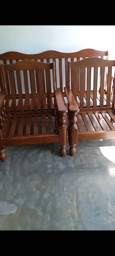 wooden 5 seater sofa