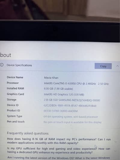 HP Elitebook 840 G3 Core I5 6th Gen| 8GB RAM| 256GB SSD| Slim & Fast