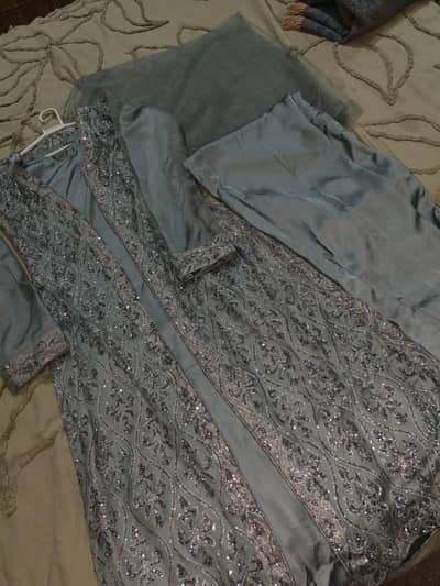 Elegant Grey Gown Style Dress