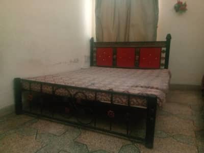 iron bed double with mattress