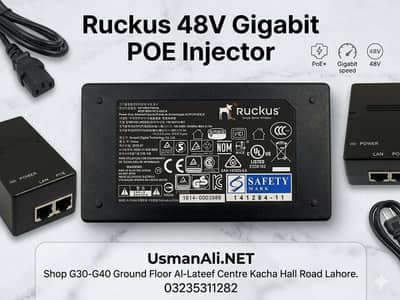 RUCKUS 48Volt Gigabit POWER OVER ETHERNET PoE INJECTOR