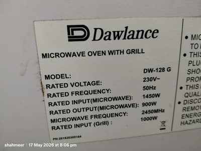 Dawlance microwave grill oven for sele serious buyer's contact me