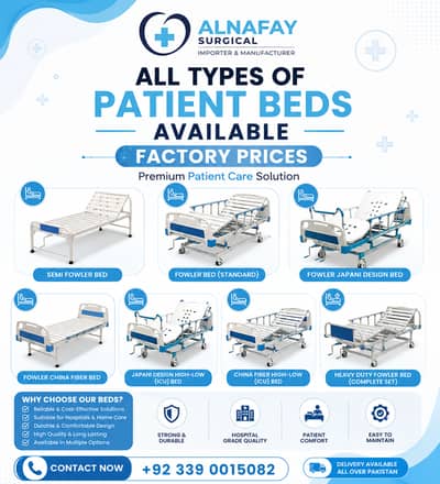 Hospital Bed, Clinic Bed Fowler bed, patient bed & ICU Bed