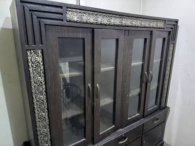 Chinoti Stlye Four Door Wooden Crockery Show Case