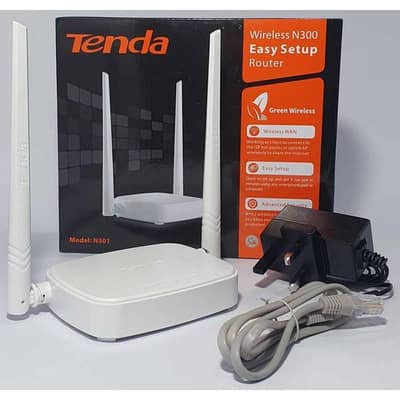 Tenda N300 Wireless Wi-fi Router with free Ethernet Cable.