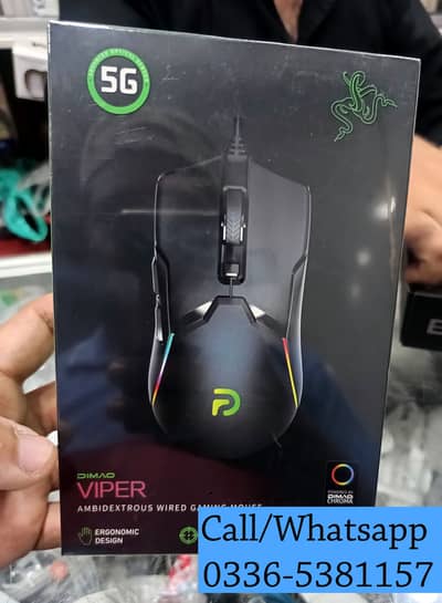 Brand New Gaming RGB Mouse Box Pack Like Razer Viper 6 Button E-Sport