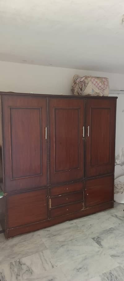 solid wood wardrobe.