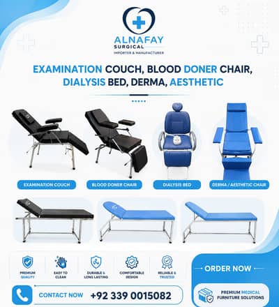 Examination couch, Blood Doner Chair, Dialysis bed, Derma, Aesthetic
