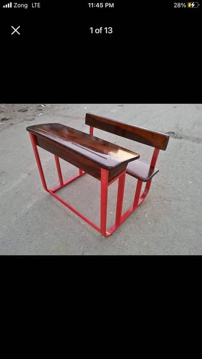 School desk bench end tables