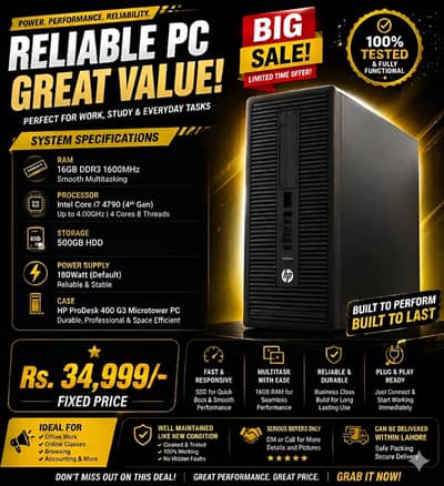 Gaming/Work PC – i7 4790 | 16GB RAM | 500GB HDD | Clean Condition