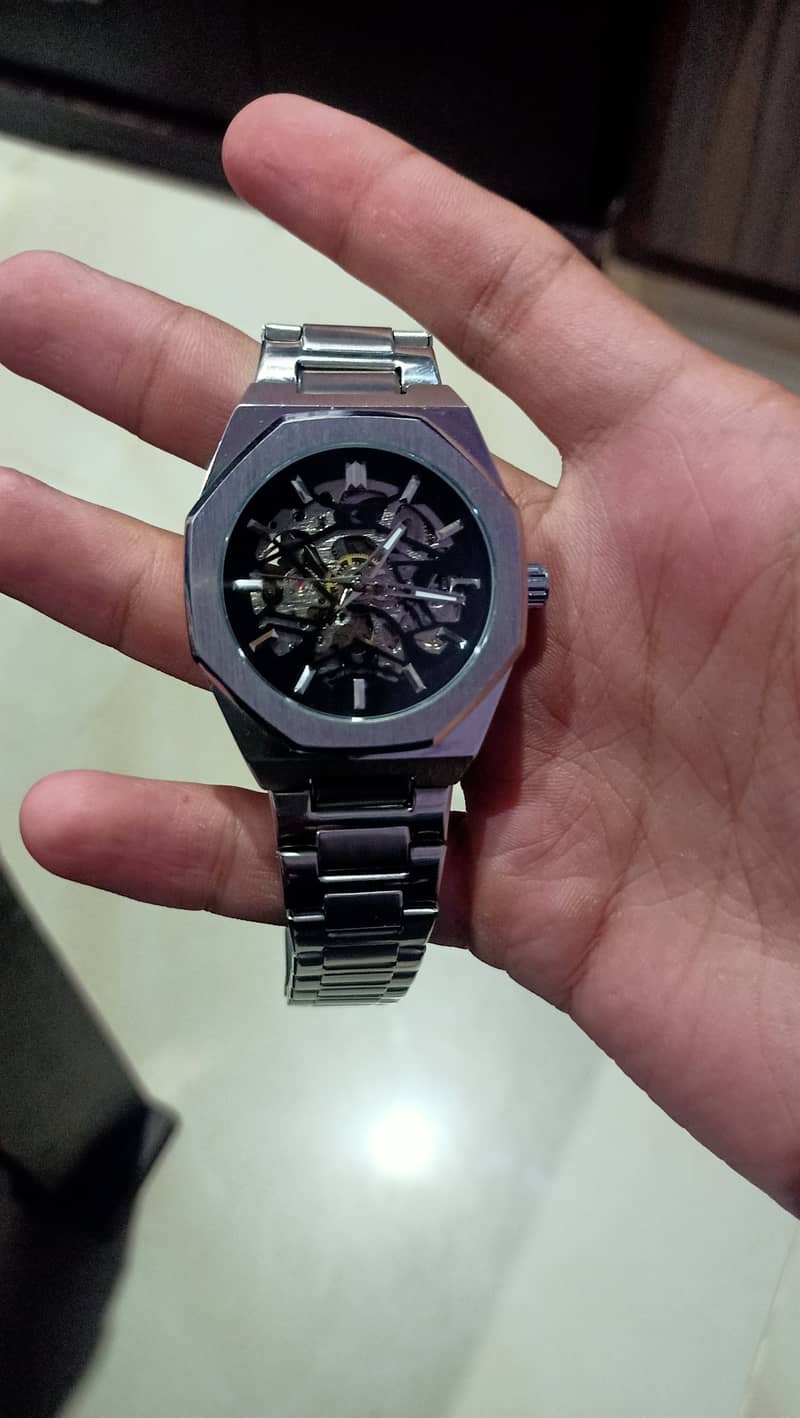 Skeleton back automatic watch 1