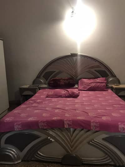 3 PC BEDSET (KING SIZE BED+SIDE TABLES+DRESSER+3 DOOR WARDROBE)