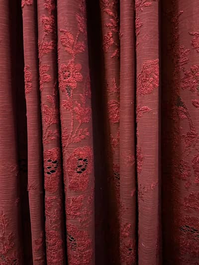 Maroon Red Designer Curtains – Stylish Textured Fabric