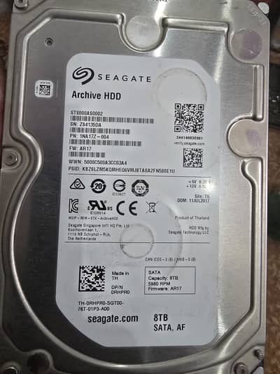 Seagate Archive 8TB HDD – Perfect Health (Empty & Tested)