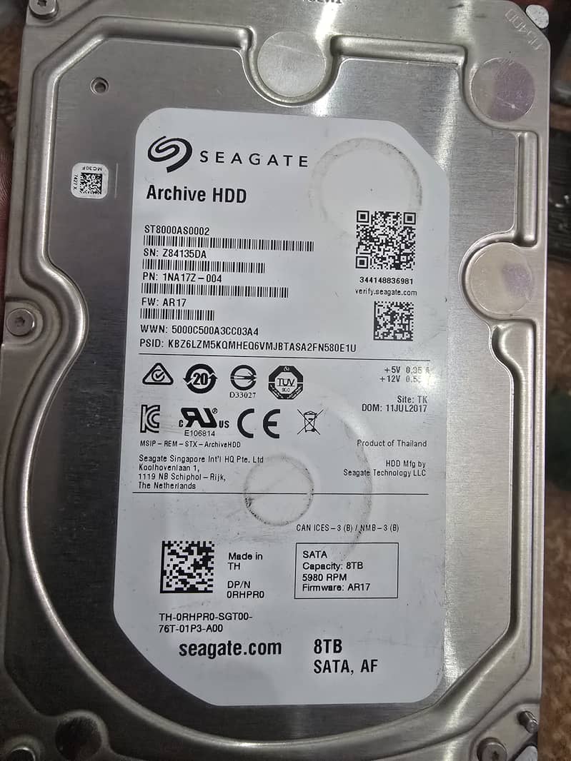 Seagate Archive 8TB HDD – Perfect Health (Empty & Tested) - Computer ...