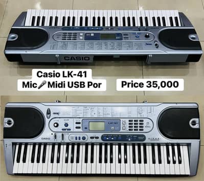 Casio LK-41 Keyboard Usb Midi / Mic Port , Grand Piano / Guitar / Amp