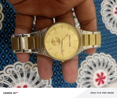 Police Men’s Watch Gold Silver Chain / Classic Formal Watch