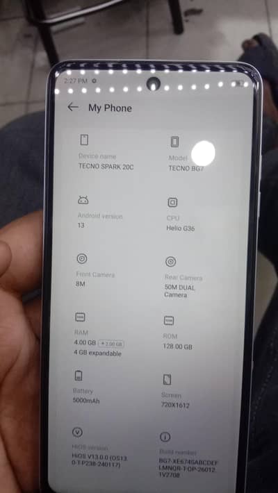 tecno spark 20 c 10 by 8 condition with box and cable