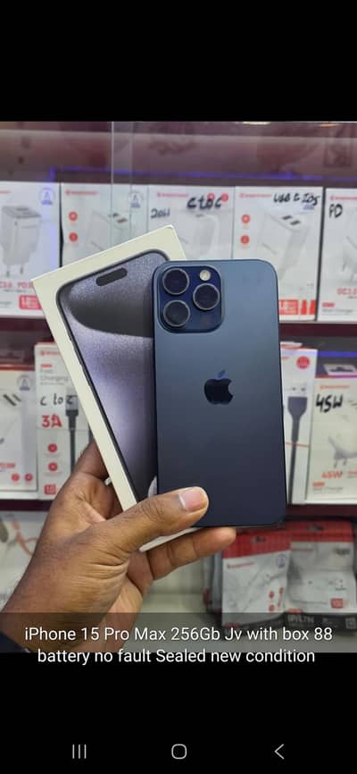 iPhone 15 Pro Max 256Gb jv with box 88% battery