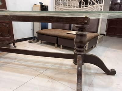 Only table solid wood without chairs ( whats ap only)