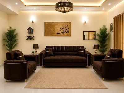 Luxury 5 Seater Sofa Set Dark Brown - Price Final