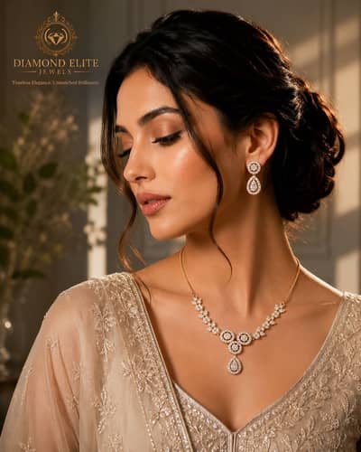 DEJ Golden Grace Diamond Necklace Set