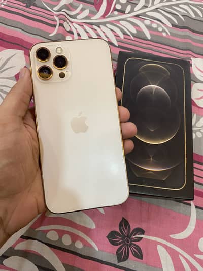 Iphone 12 pro max 256gb PTA approved dual gold Color with box