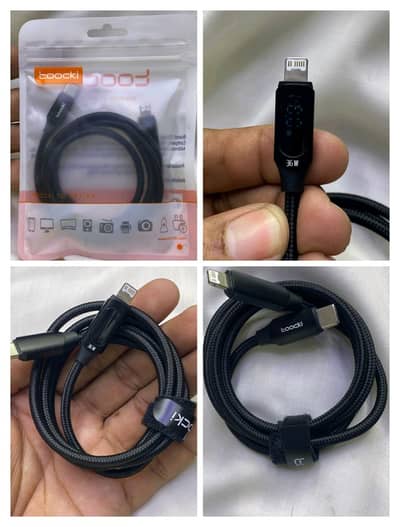 iPhone C to Lighting Fast Charging Cable PD Digital Screen Display