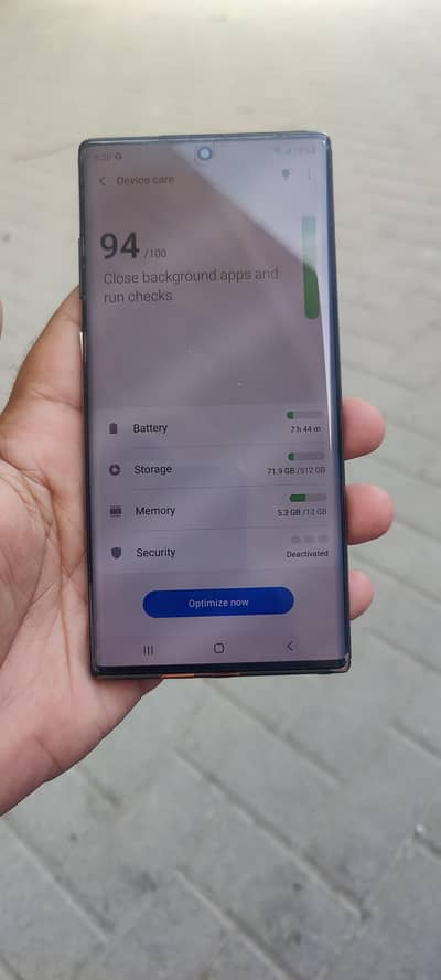 note 10 plus 12 gp ram 512 gp rom pta approved