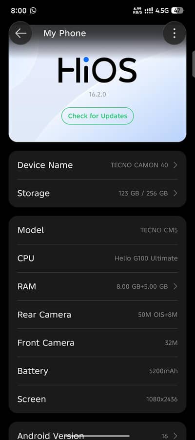 tecno camon 40 8/256
