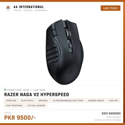 Razer naga v2 hyperspeed wireless/ Bluetooth Gaming mouse