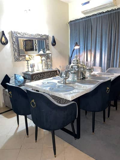 Dining table with six chairs  dining table in uv