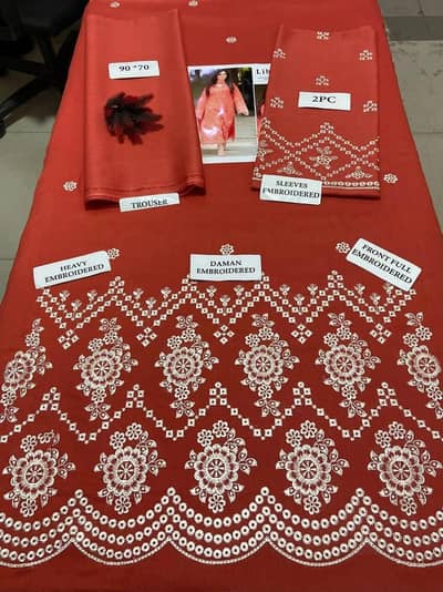 libaas Embroidered kurta Orange D-5799